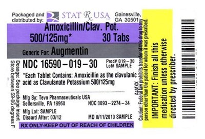 Label Image (Amoxicillin Clav 500 125mg Lab 019)